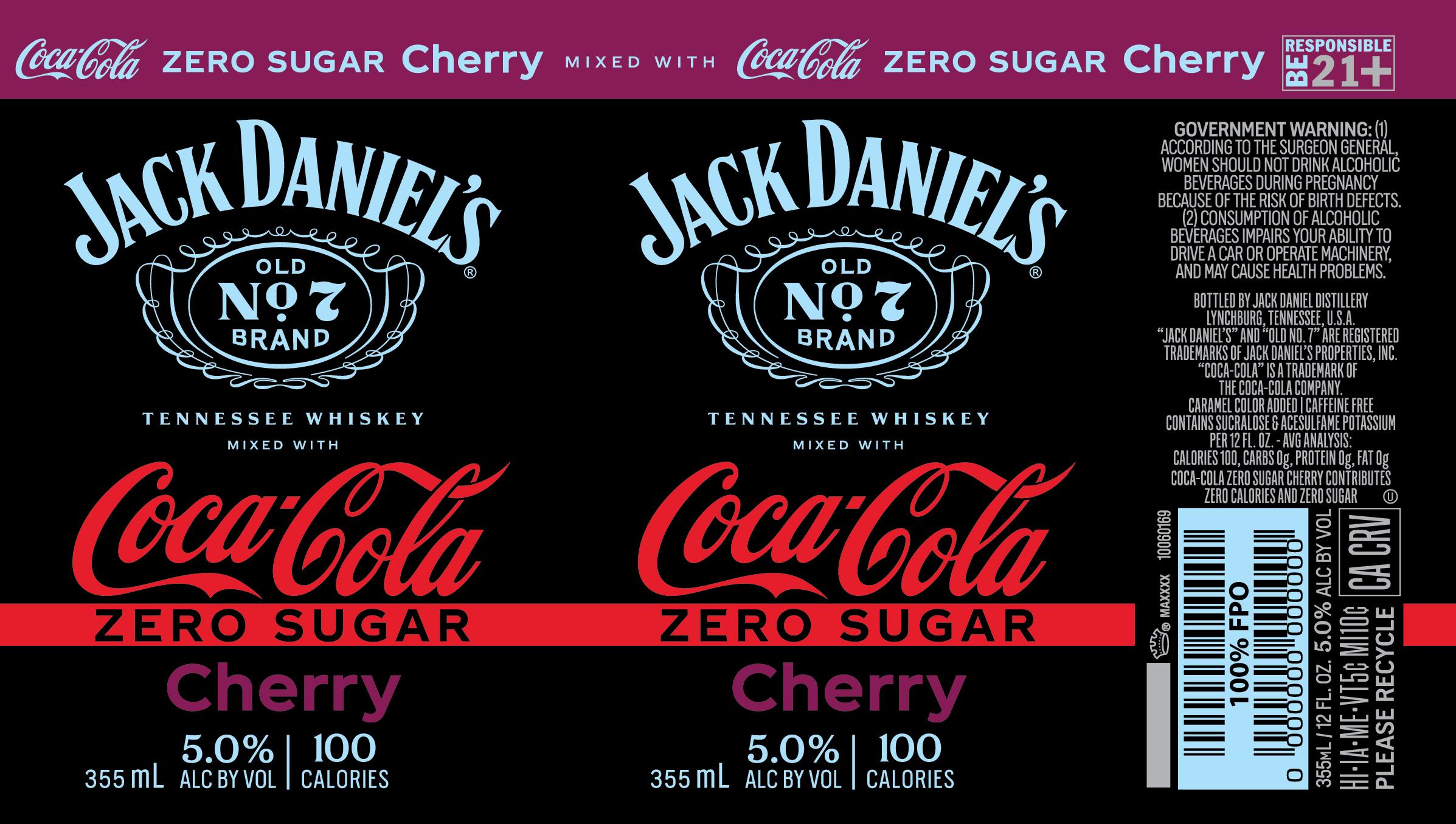TABC label artwork for Jack Daniel's Coca-Cola Zero Sugar Cherry