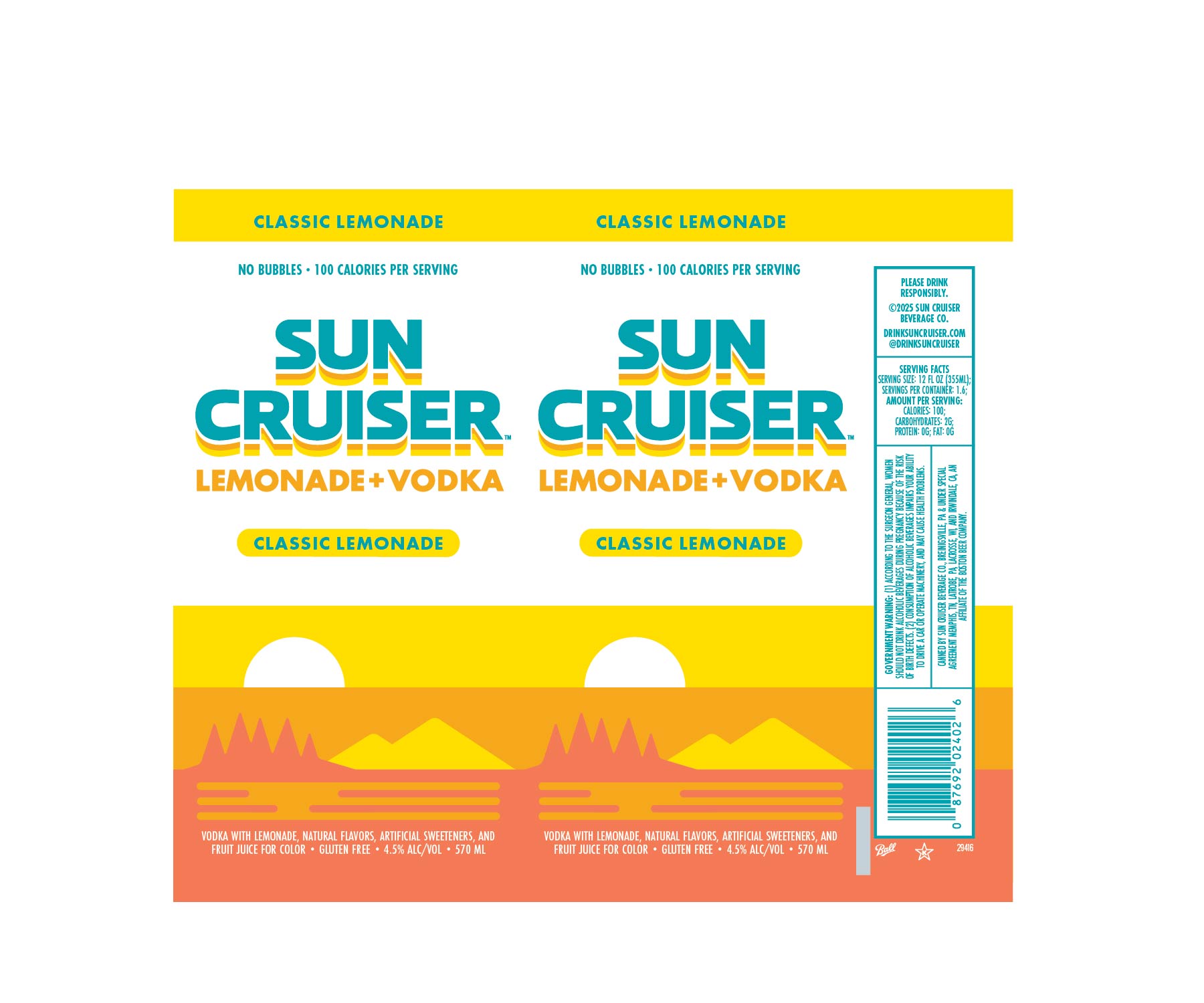 TABC label artwork for Sun Cruiser Classic Lemonade