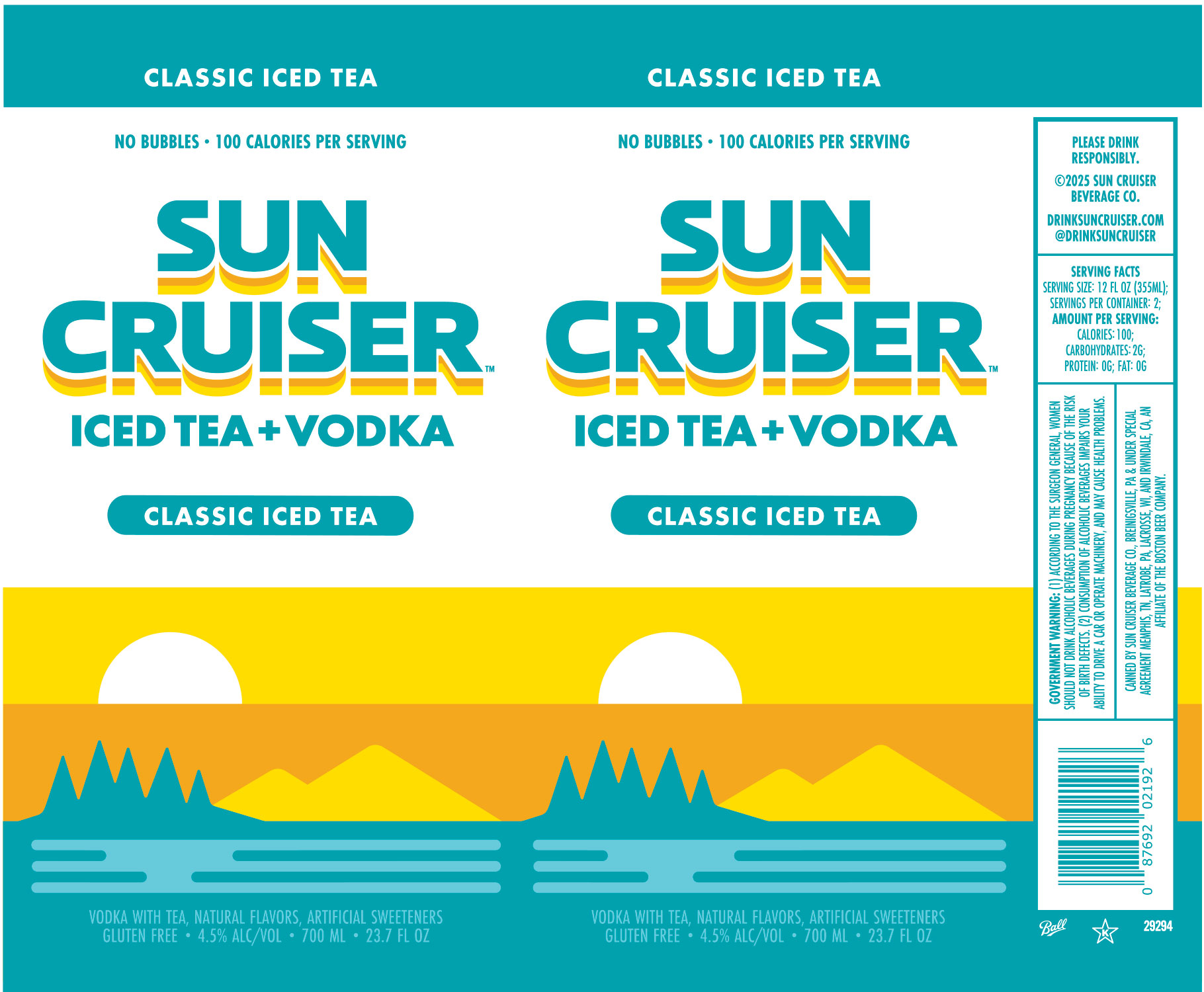 TABC label artwork for Sun Cruiser Classic Iced Tea
