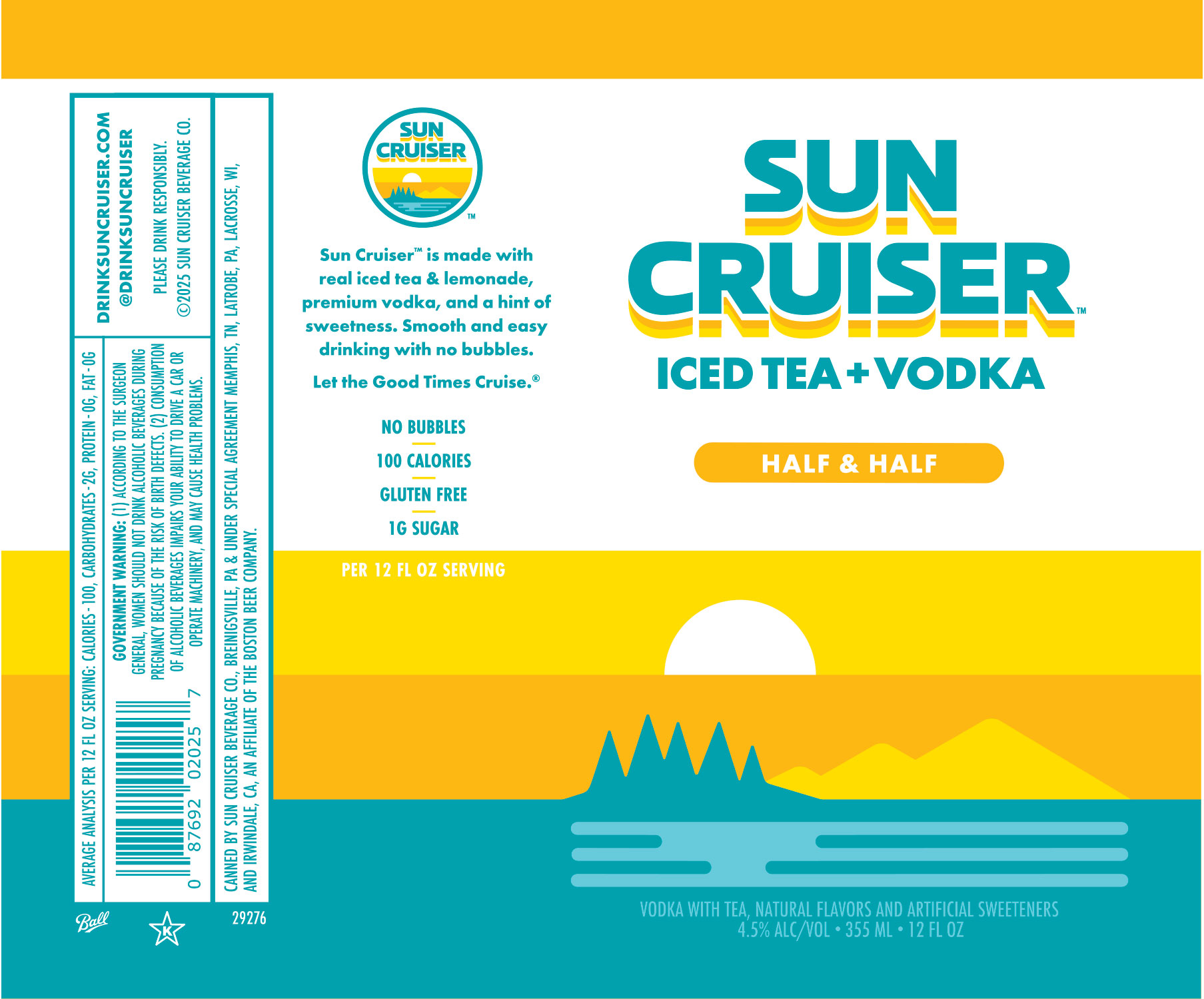TABC label artwork for Sun Cruiser Half & Half