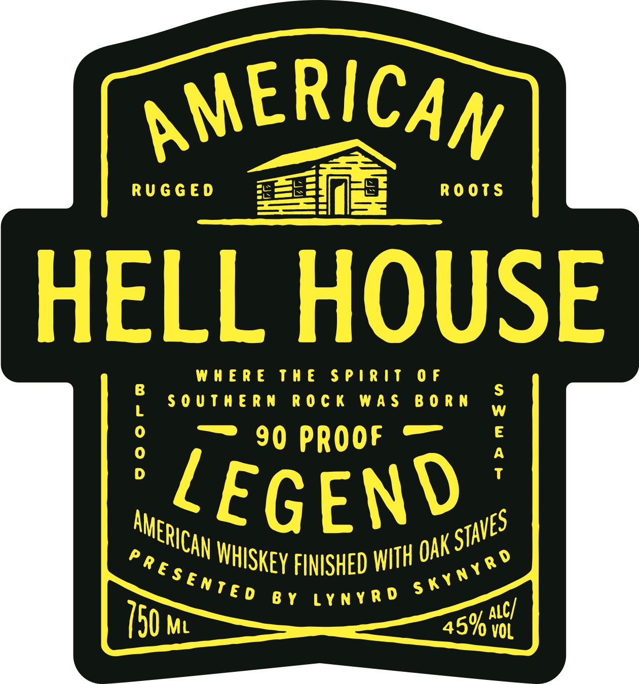 TABC label artwork for Hell House American Whiskey Finished With Oak Staves