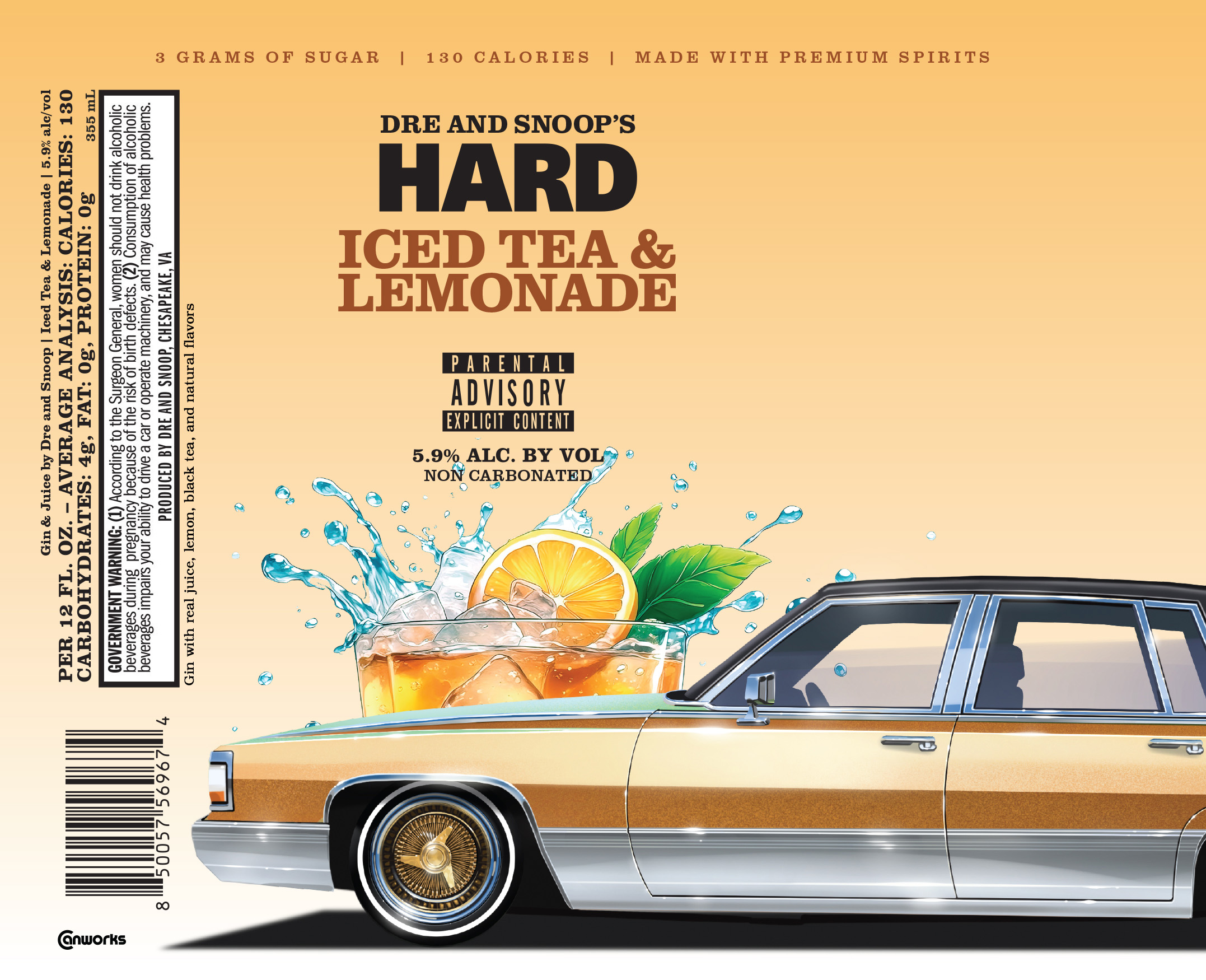 TABC label artwork for Gin & Juice By Dre And Snoop Hard Iced Tea & Lemonade