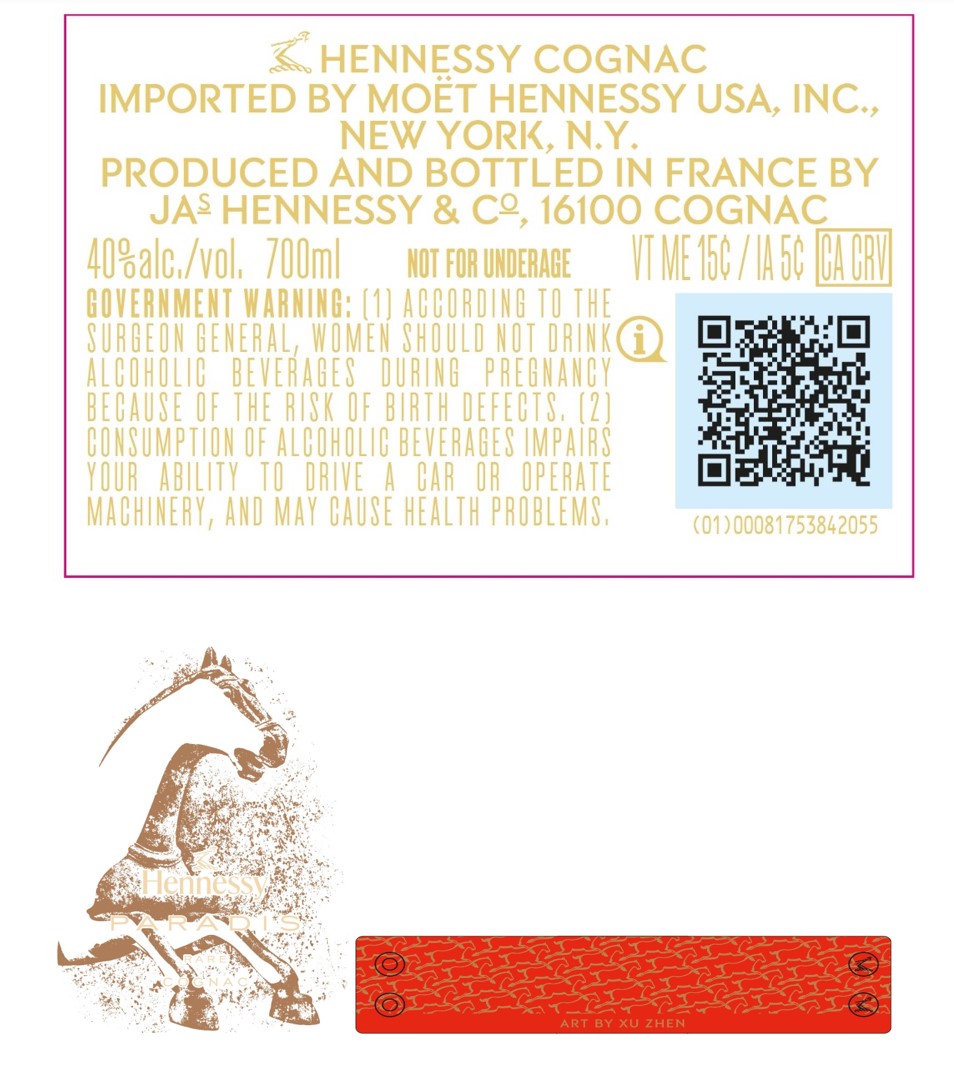 TABC label artwork for Hennessy Paradis 3 700ml Lunar New Year 2026