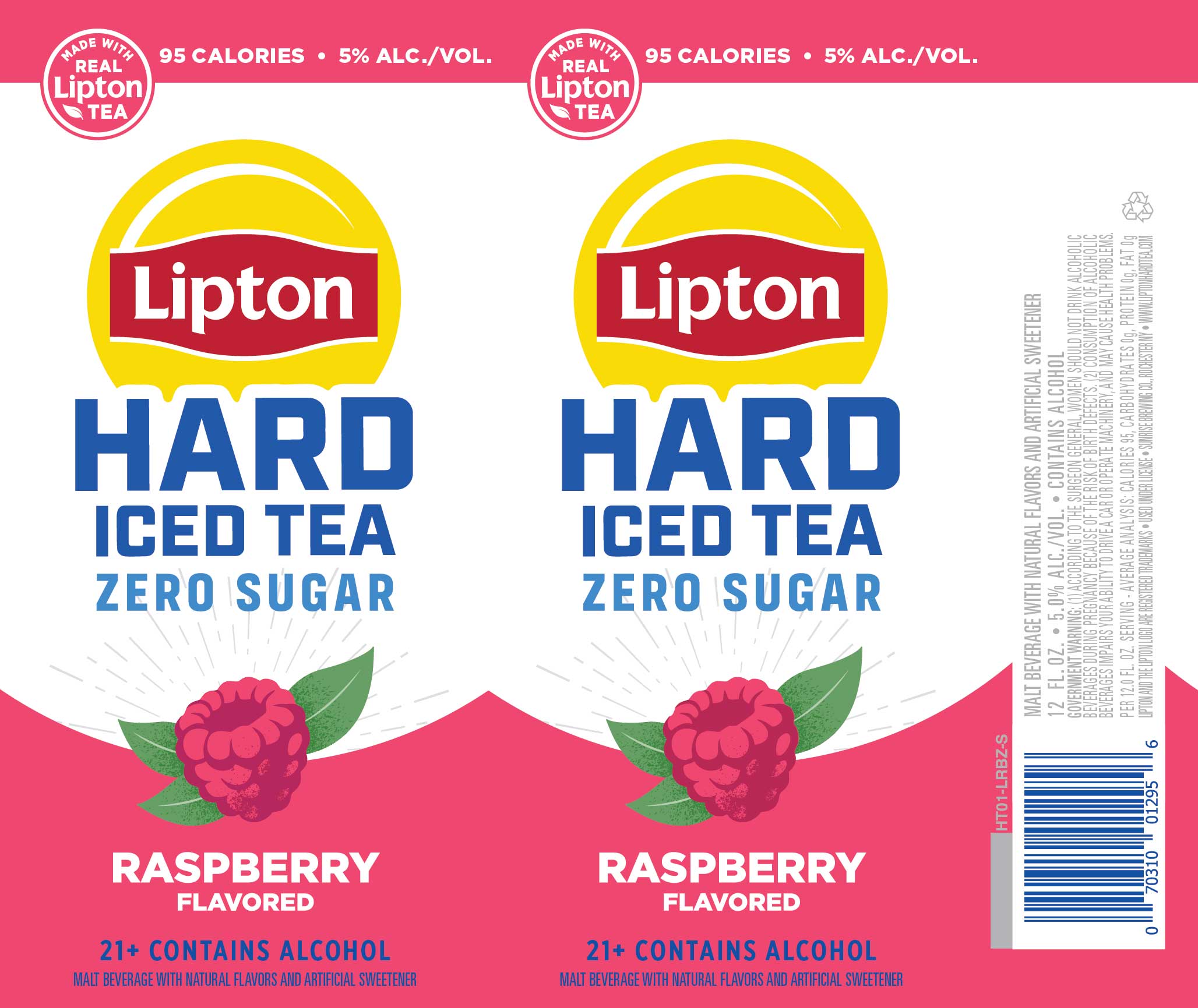 TABC label artwork for Lipton Hard Iced Tea Zero Sugar Raspberry 12oz Can 2026