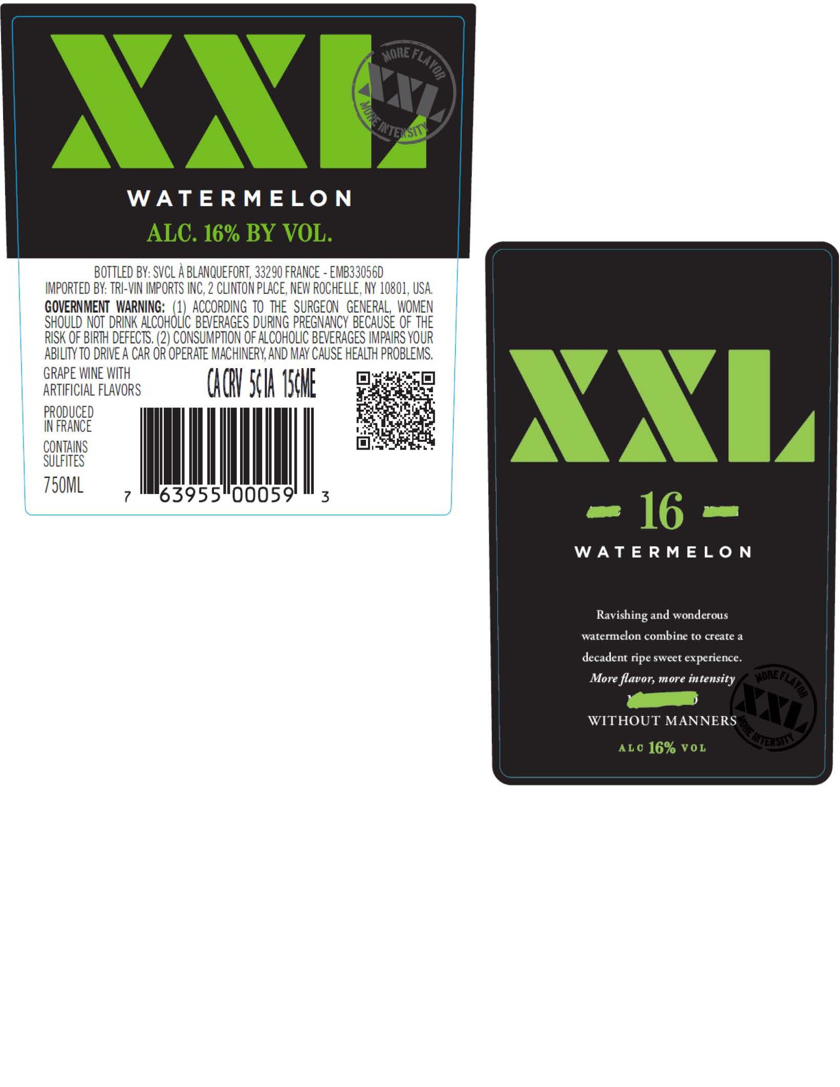 TABC label artwork for XXL Watermelon