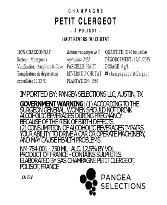TABC label artwork for Haut Revers Du Chutat - Petit Clergeot