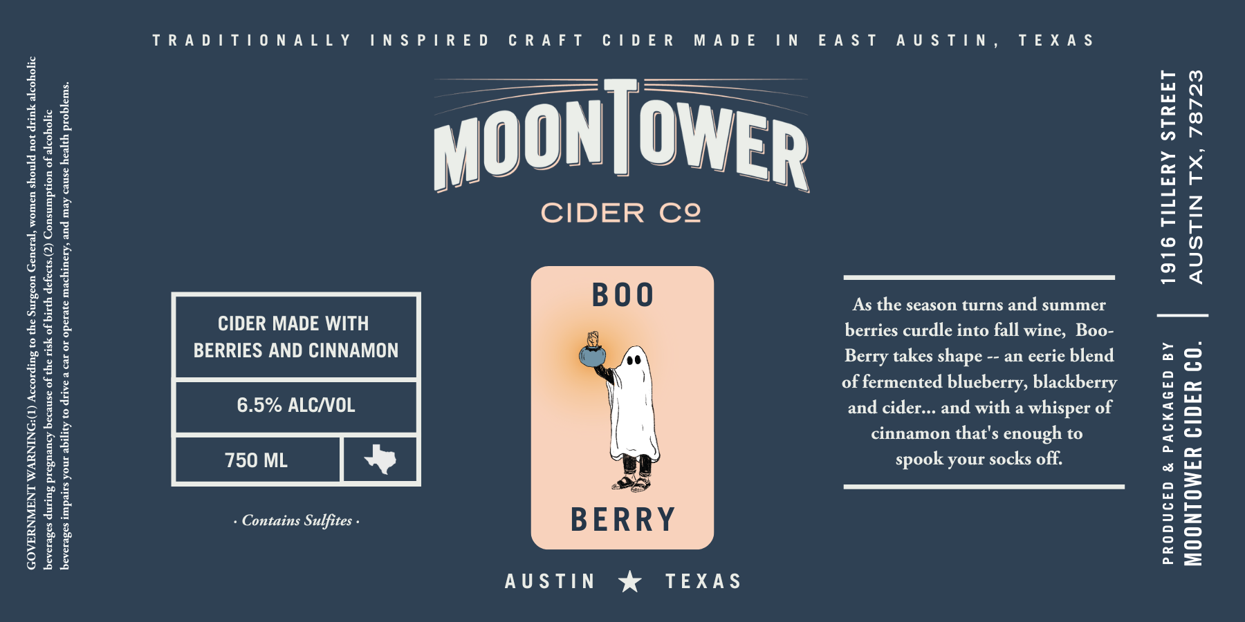 TABC label artwork for Moontower Cider Boo Berry
