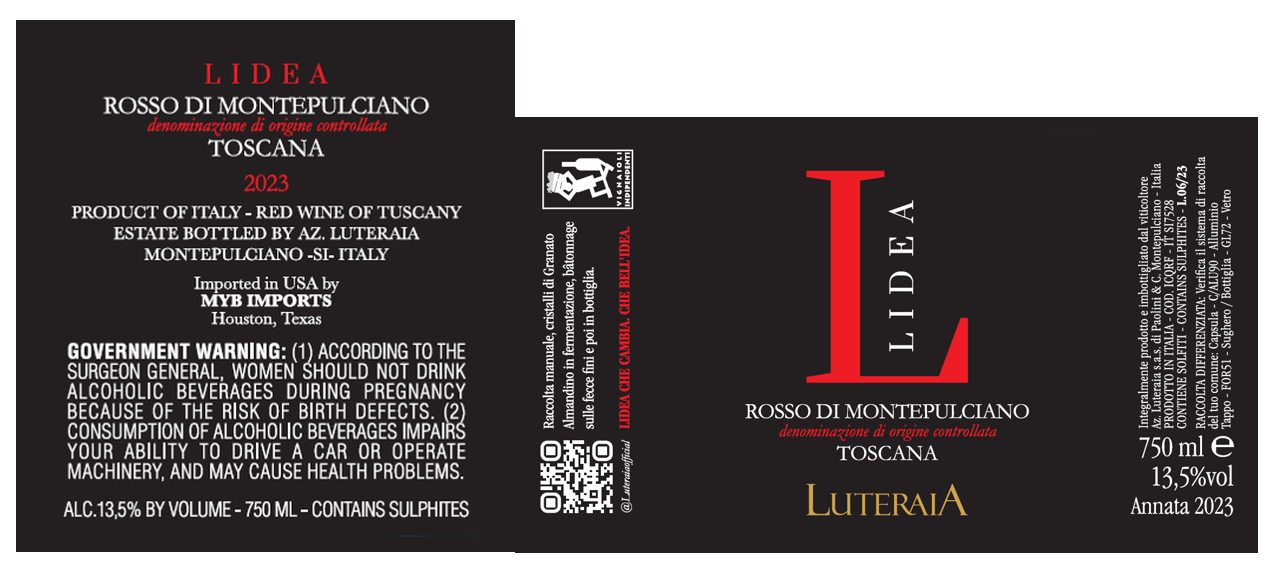 TABC label artwork for LIDEA ROSSO DI MONTEPULCIANO