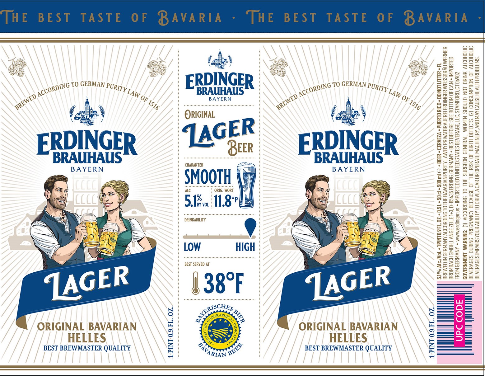 TABC label artwork for Erdinger Helles Lager