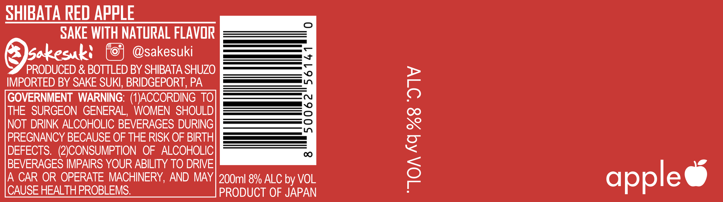 TABC label artwork for Shibata Red
