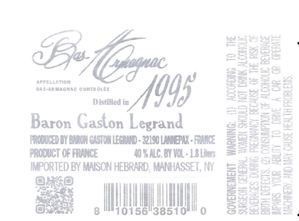 TABC label artwork for Baron Gaston Legrand Armagnac Pansue