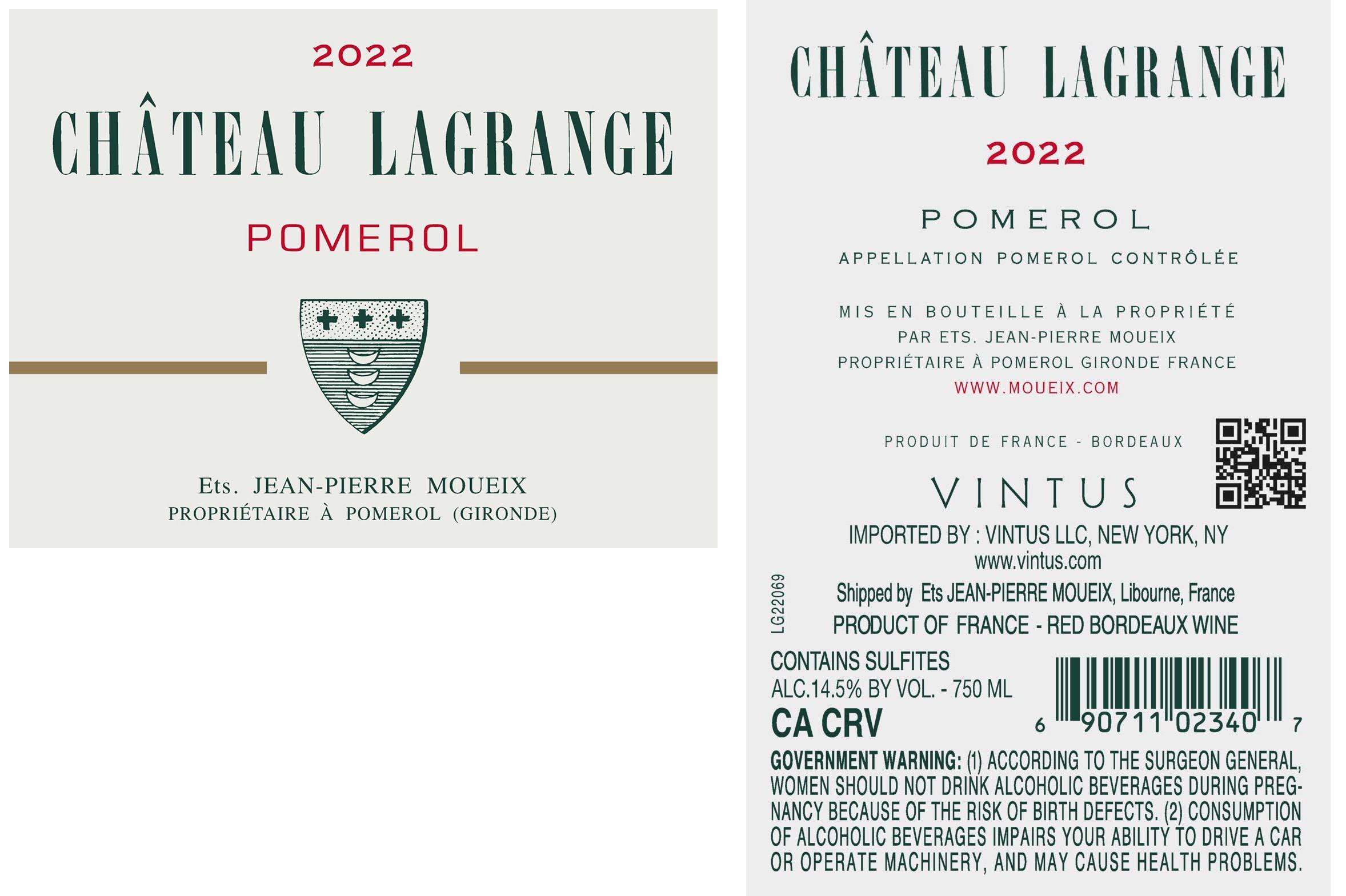 TABC label artwork for CHATEAU LAGRANGE POMEROL