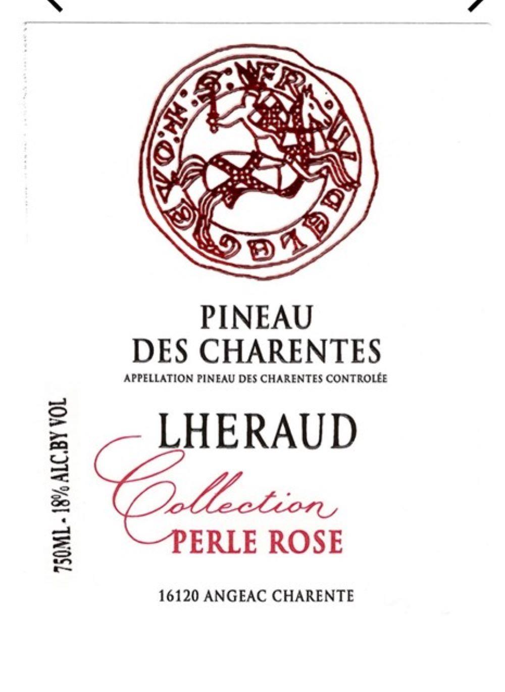 TABC label artwork for Cognac Lheraud Pineau Perle Rose Pineau Des Charentes