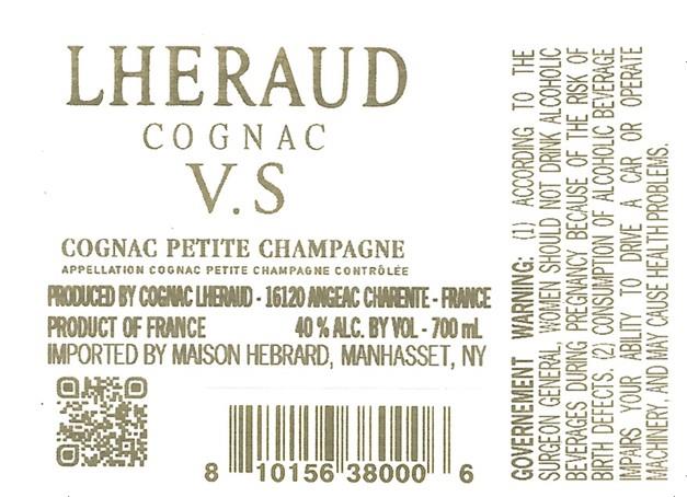 TABC label artwork for Cognac Lheraud Vs Emotion