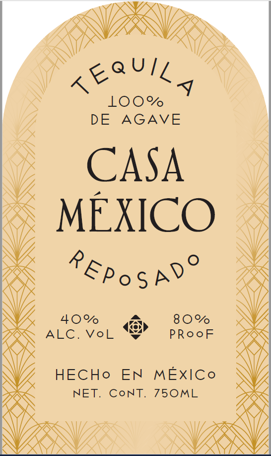 TABC label artwork for Casa Mexico Reposado