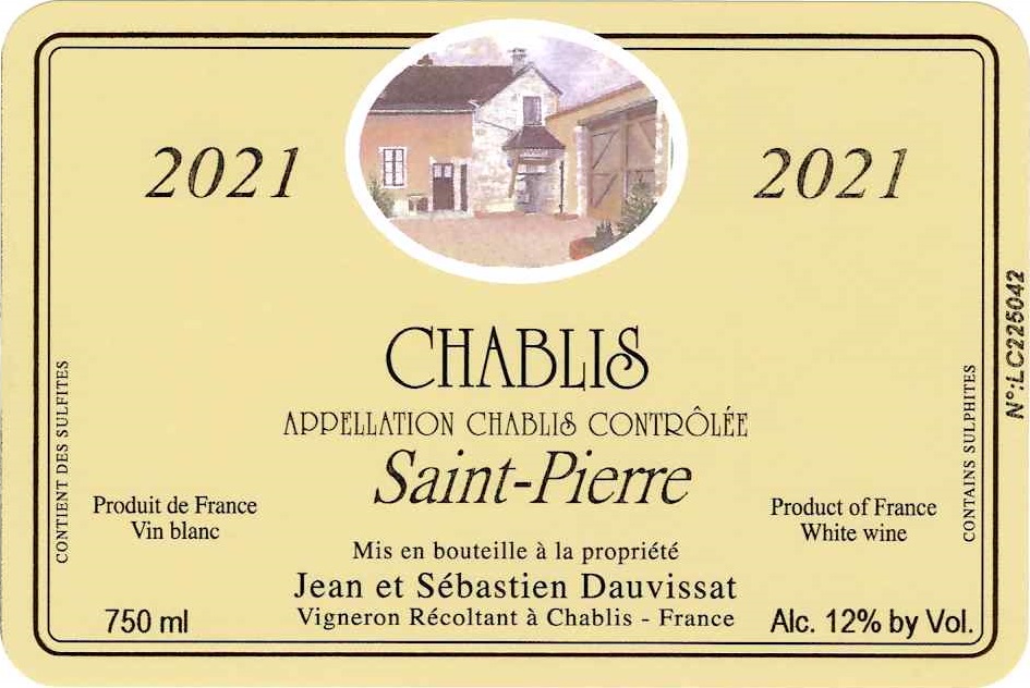 TABC label artwork for Jean & Sebastien Dauvissat Saint-Pierre Chablis