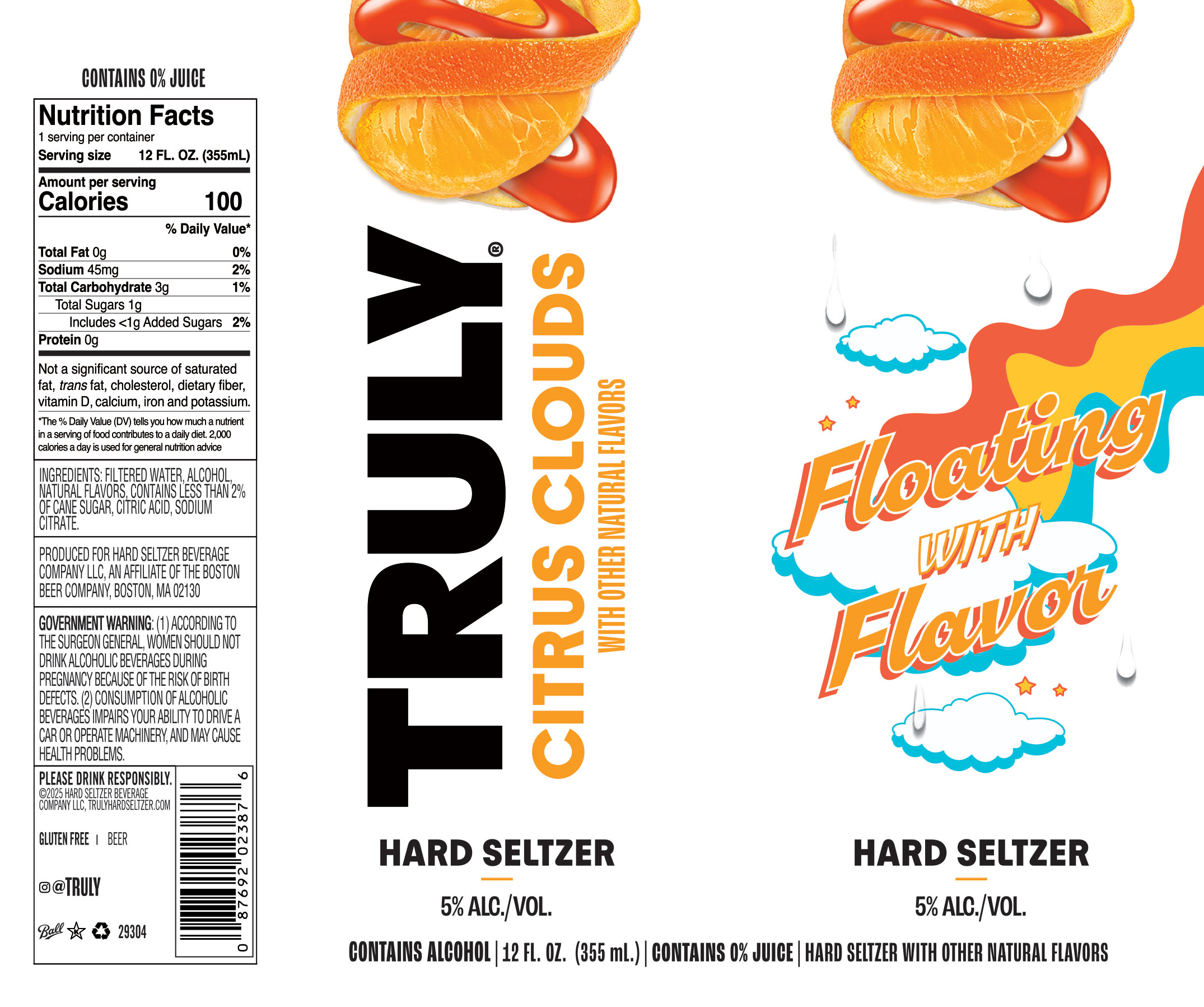 TABC label artwork for Truly Hard Seltzer Citrus Clouds