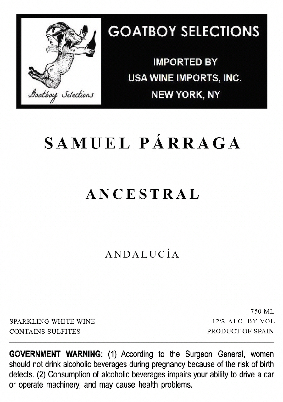 TABC label artwork for Samuel Parraga Ancestral