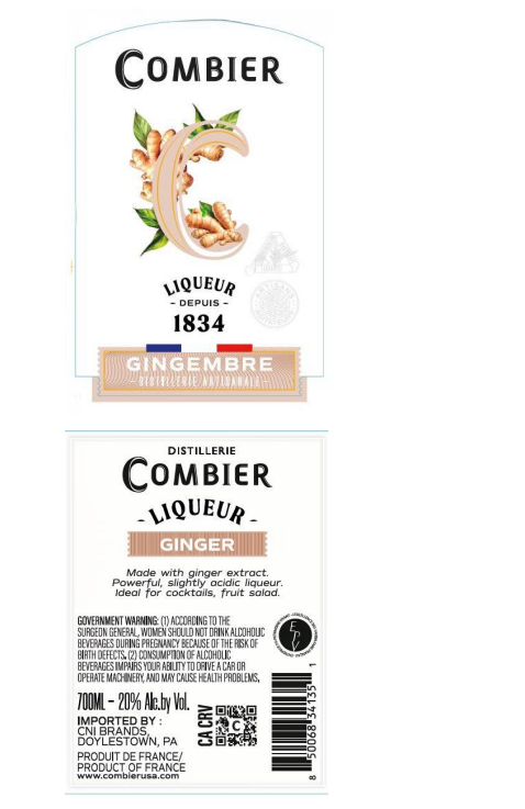 TABC label artwork for COMBIER LIQUEUR GINGER