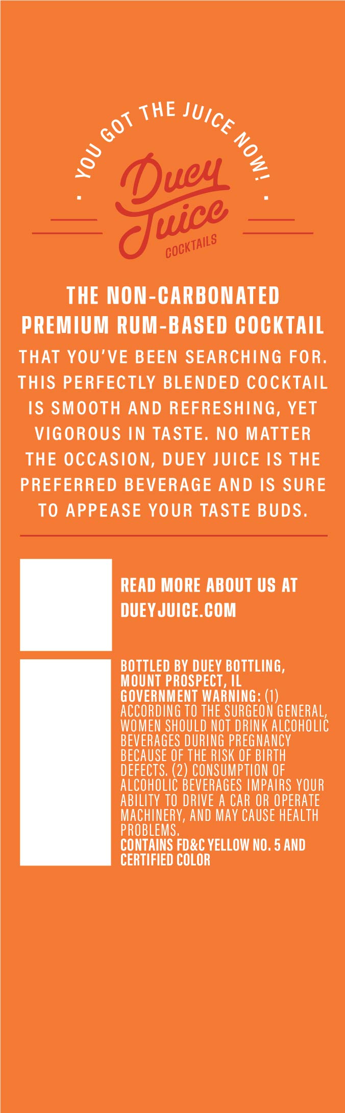 TABC label artwork for DUEY JUICE OASIS TROPICAL BLEND RUM PUNCH