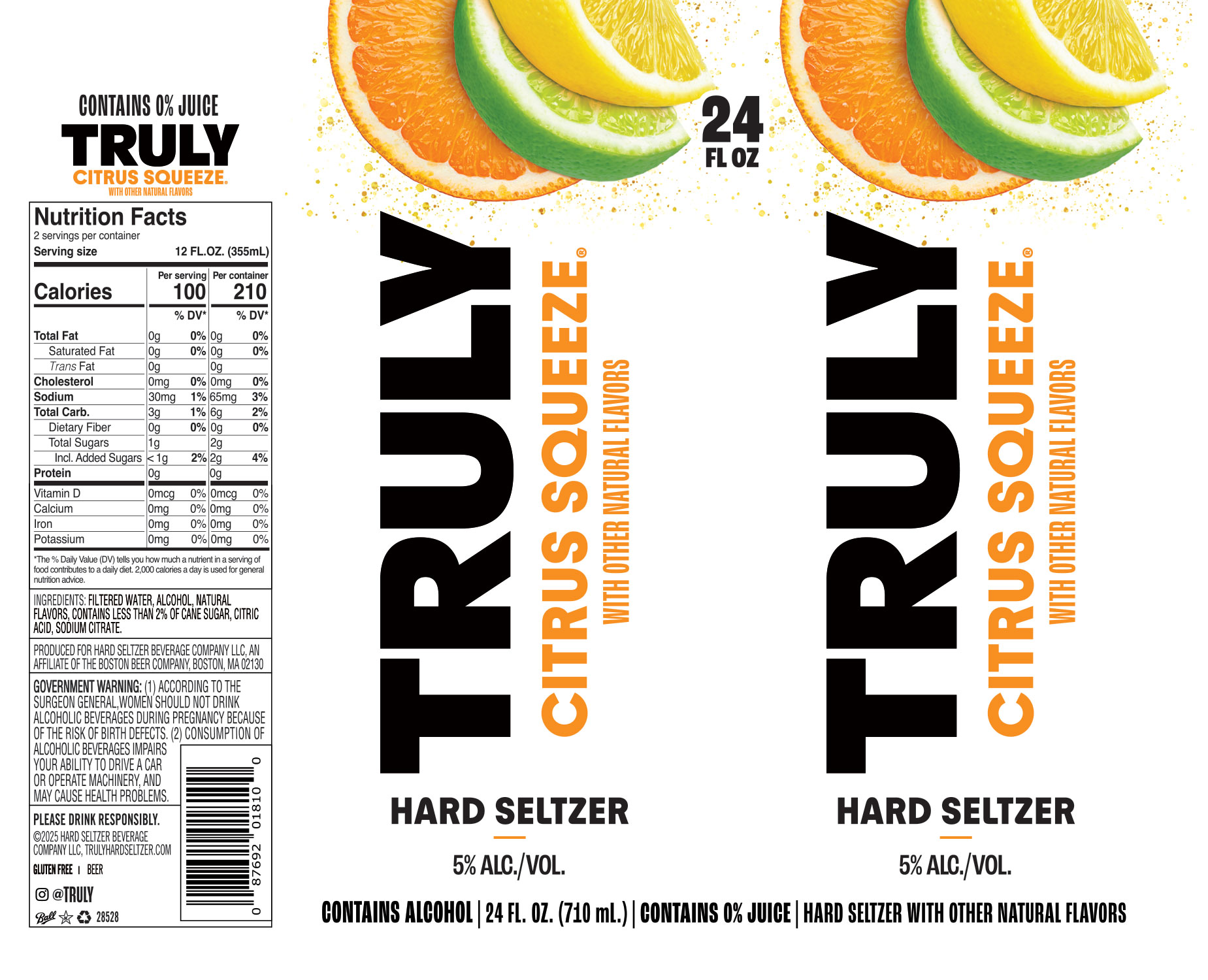 TABC label artwork for Truly Hard Seltzer Citrus Squeeze
