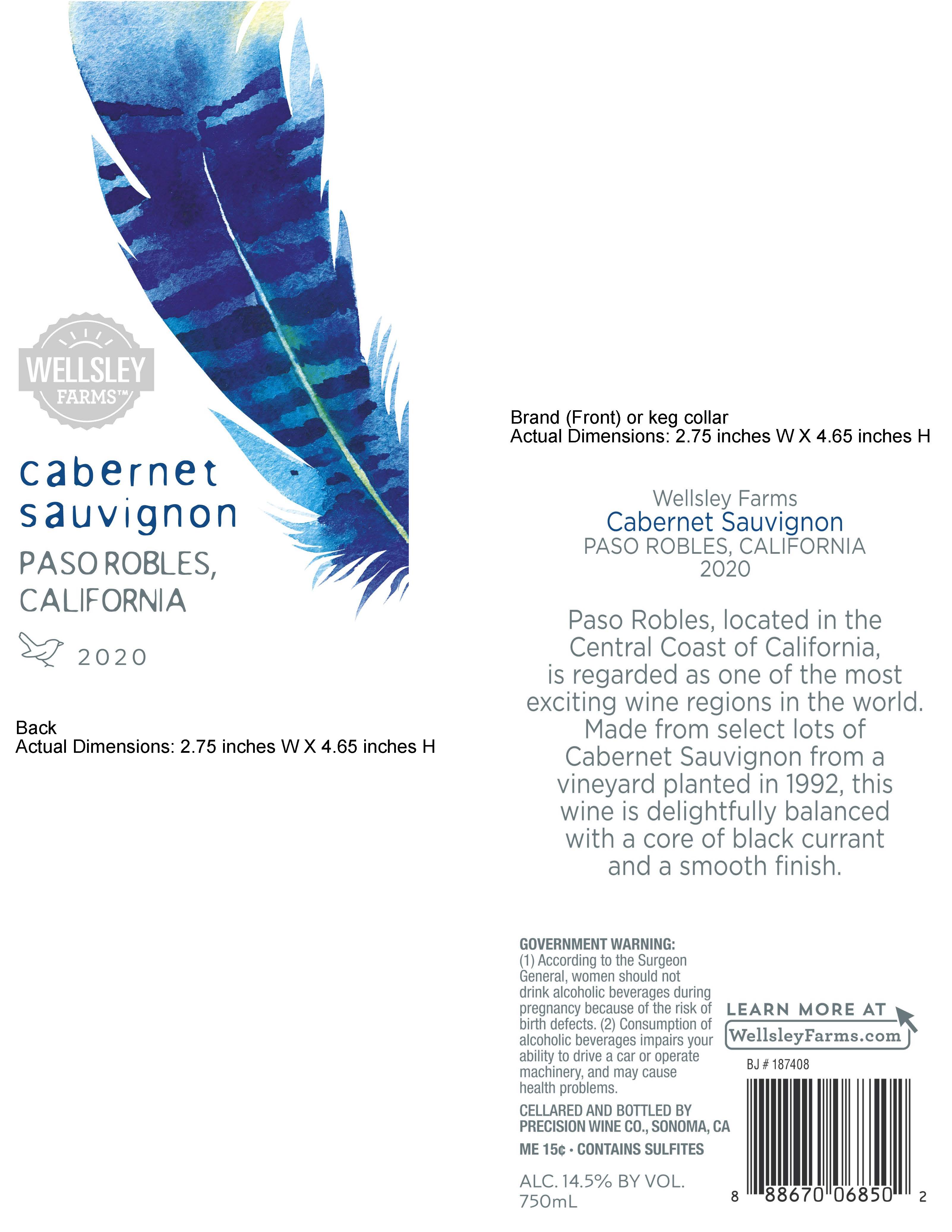TABC label artwork for Wellsley Farms Paso Robles Cabernet Sauvignon