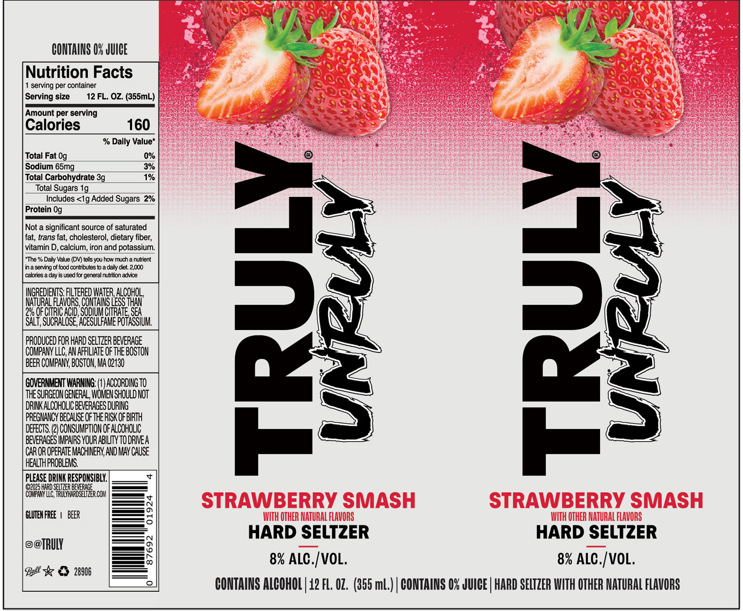 TABC label artwork for Truly Hard Seltzer Strawberry Smash