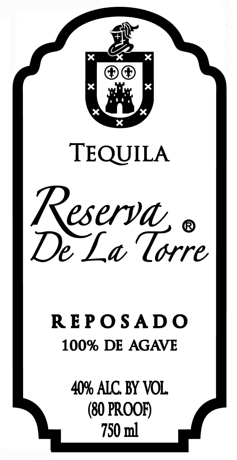 TABC label artwork for Tequila Reserva de la Torre Reposado