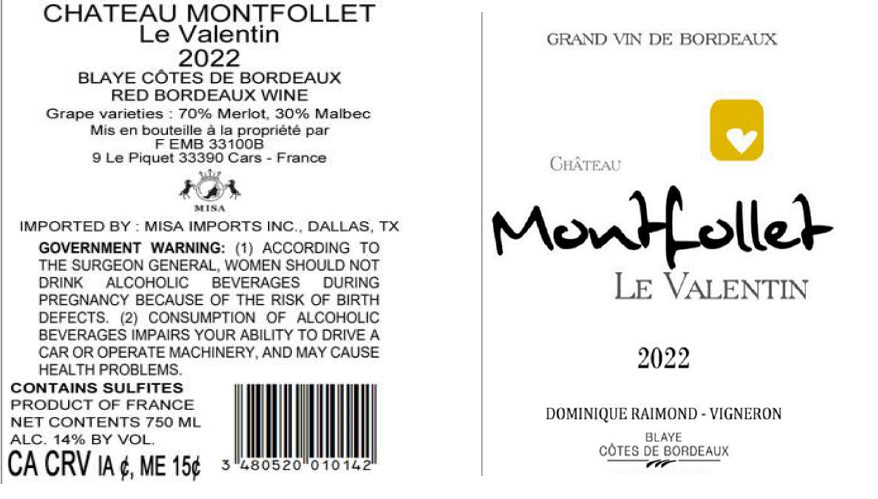 TABC label artwork for CHATEAU MONTFOLLET LE VALENTIN