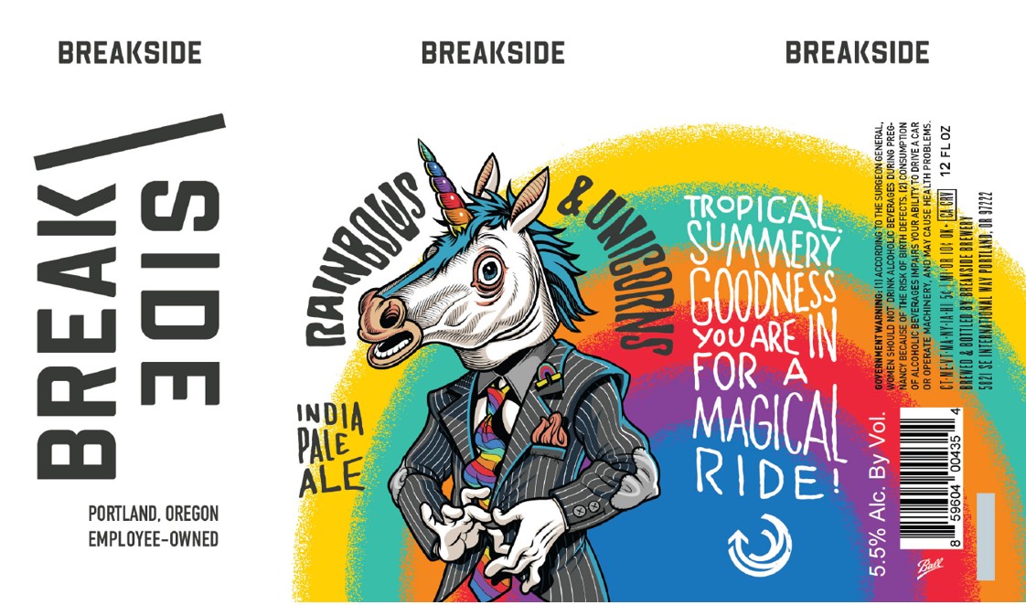 TABC label artwork for Breakside Rainbows & Unicorns