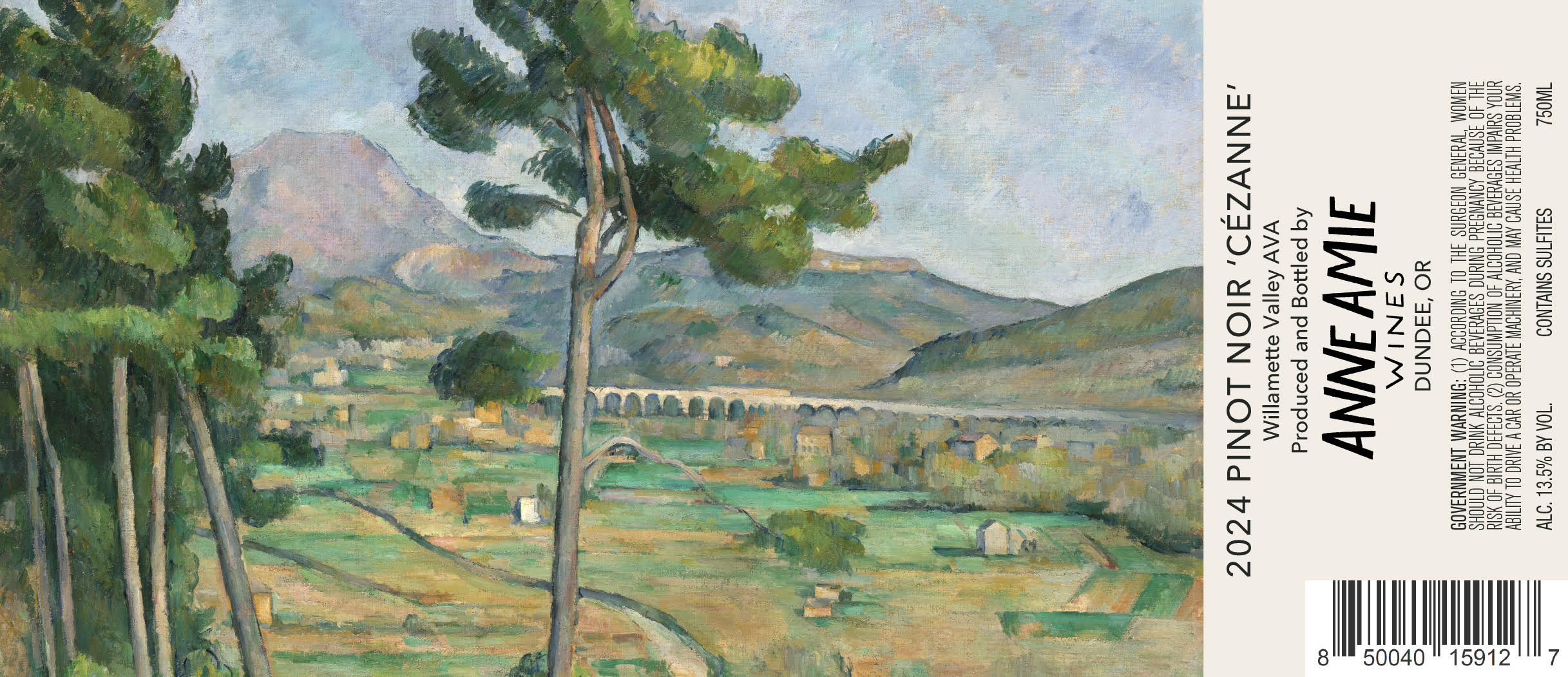 TABC label artwork for Anne Amie Wines Cezanne Pinot Noir
