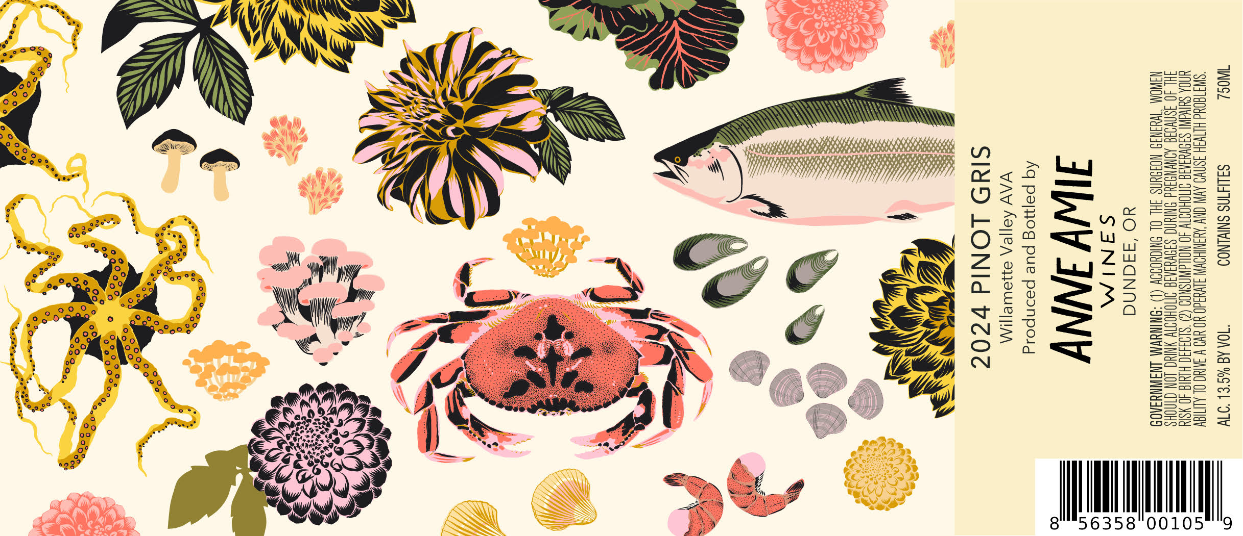 TABC label artwork for Anne Amie Wines Pinot Gris