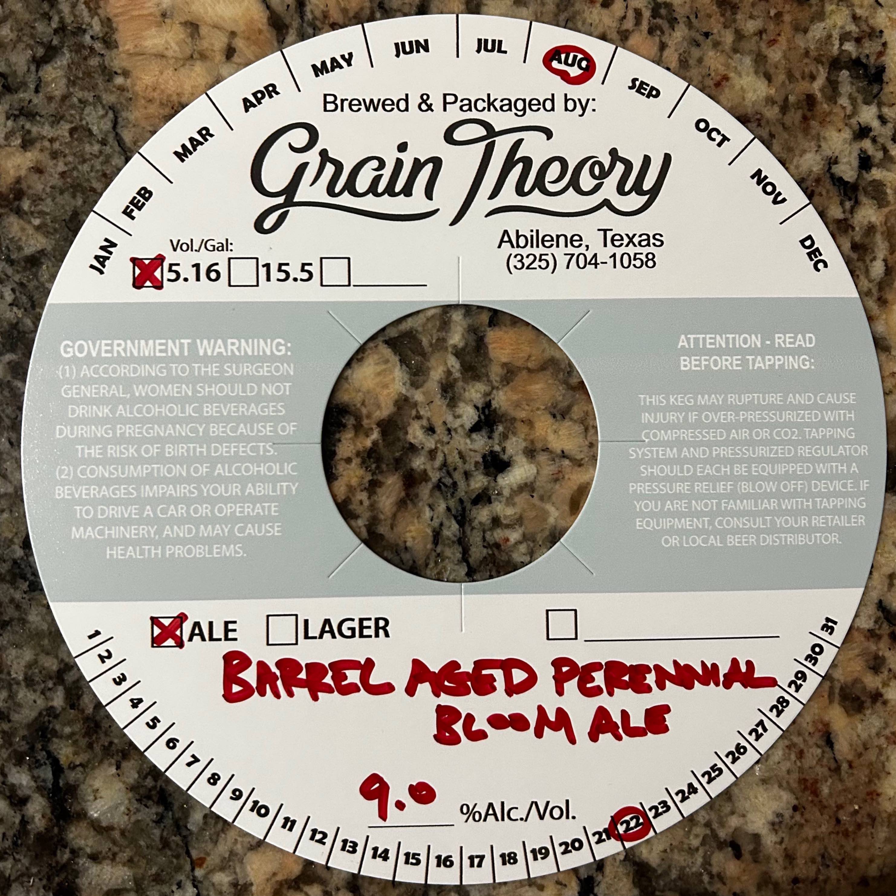 TABC label artwork for BARREL AGED PERENNIAL BLOOM ALE