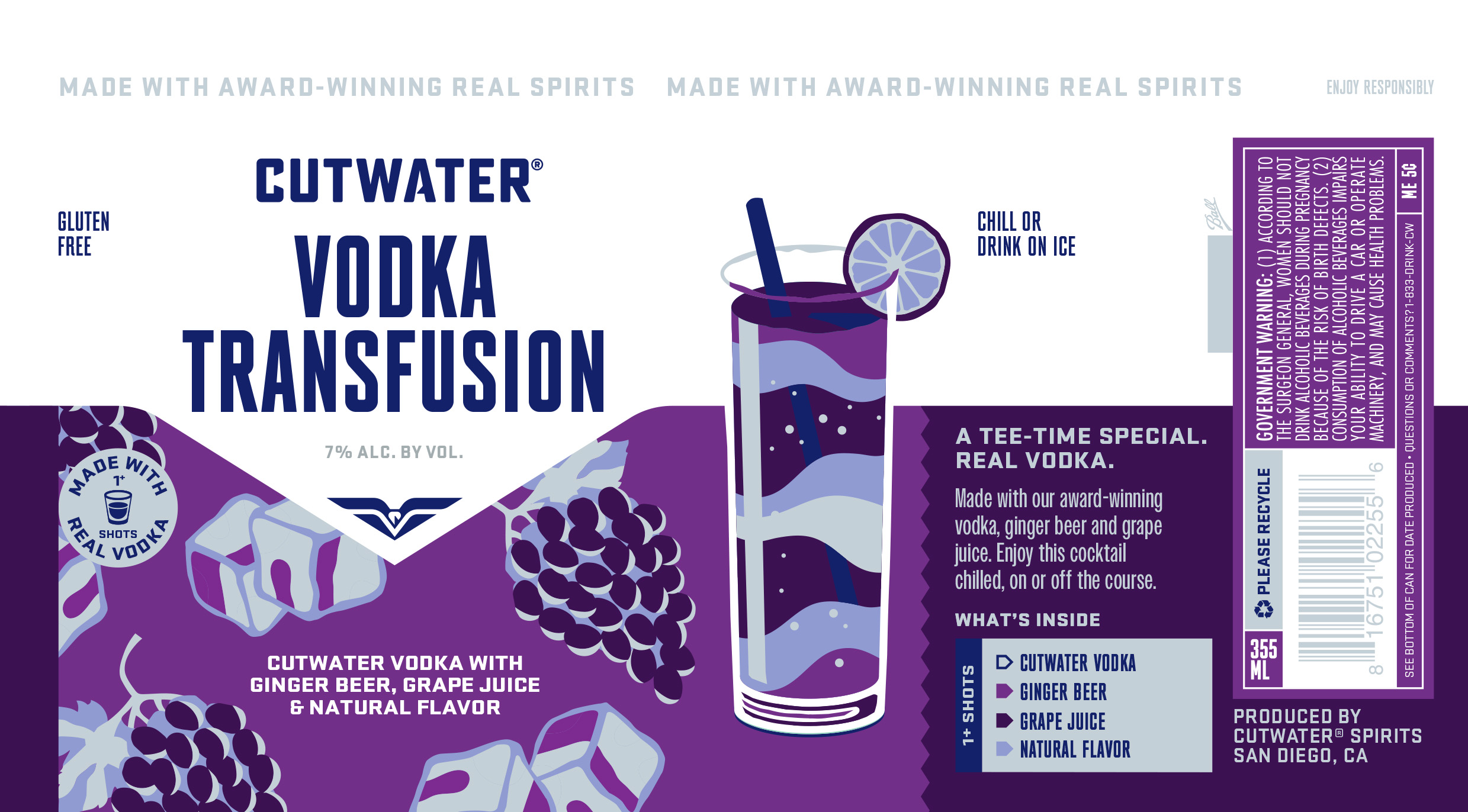 TABC label artwork for CUTWATER VODKA TRANSFUSION