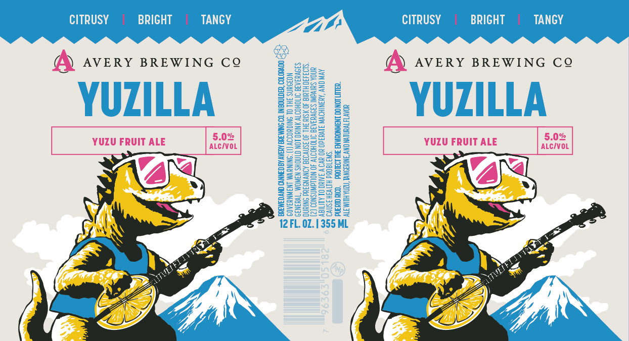TABC label artwork for Avery Brewing Co. Yuzilla