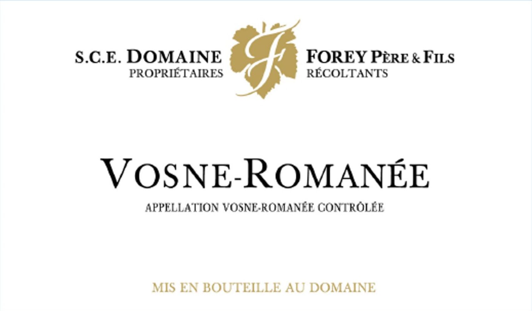 TABC label artwork for Domaine Forey Pere & Fils Vosne-Romanee