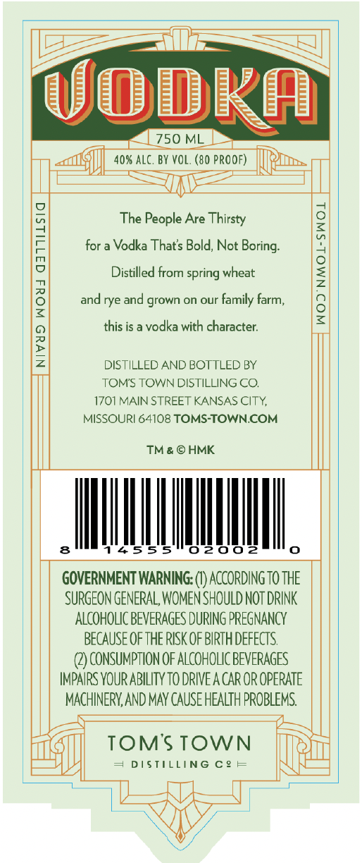 TABC label artwork for Double Grain Vodka Hallmark Holiday Edition