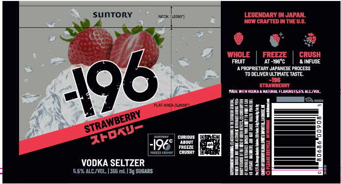 TABC label artwork for -196 Strawberry Vodka Seltzer