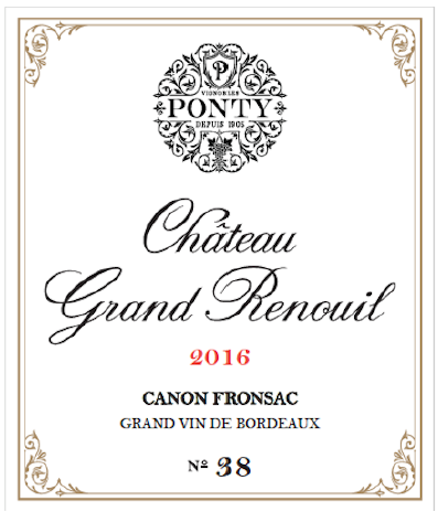 TABC label artwork for CHATEAU GRAND RENOUIL CANON FRONSAC