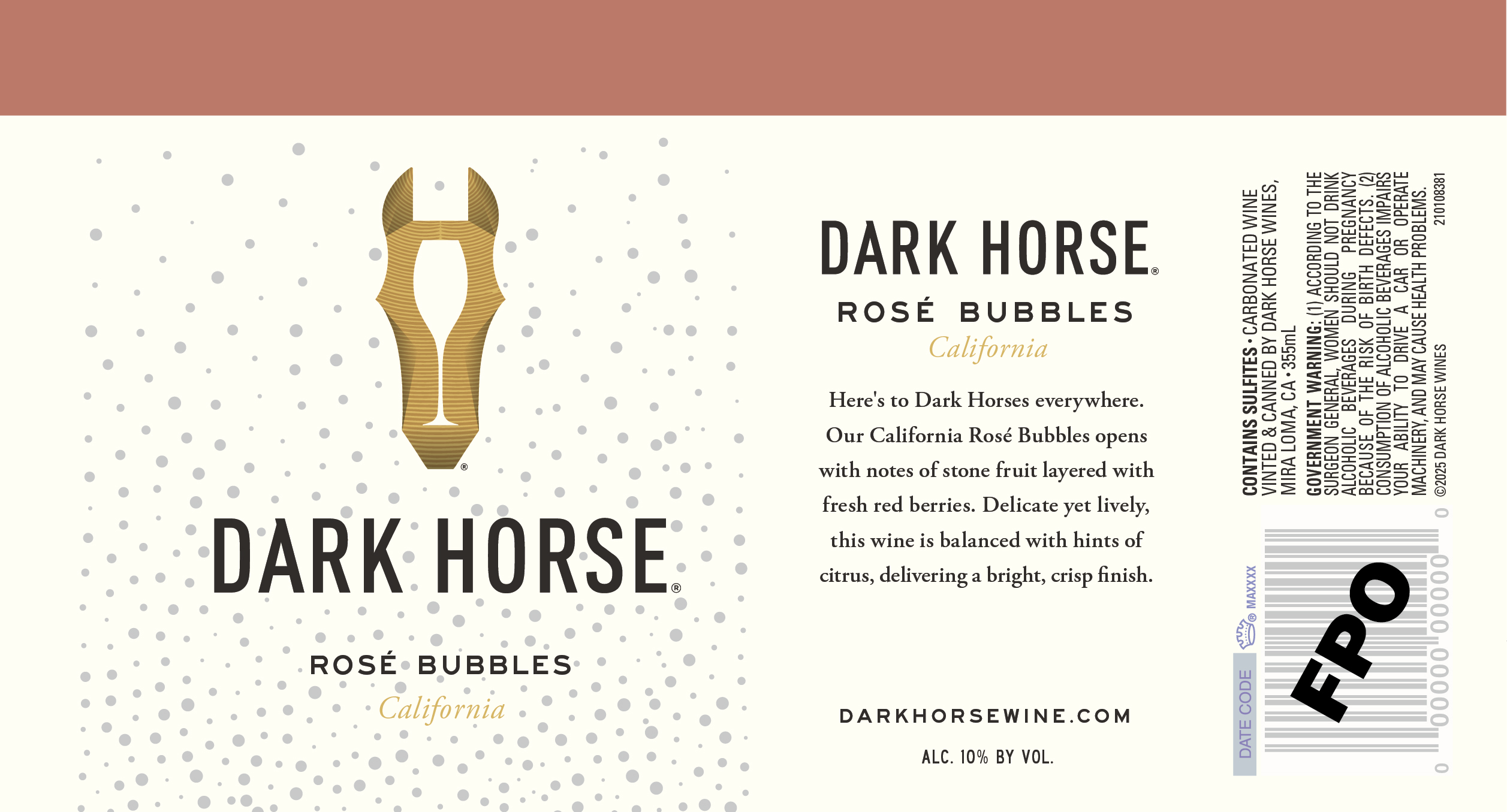 TABC label artwork for Dark Horse Rose California
