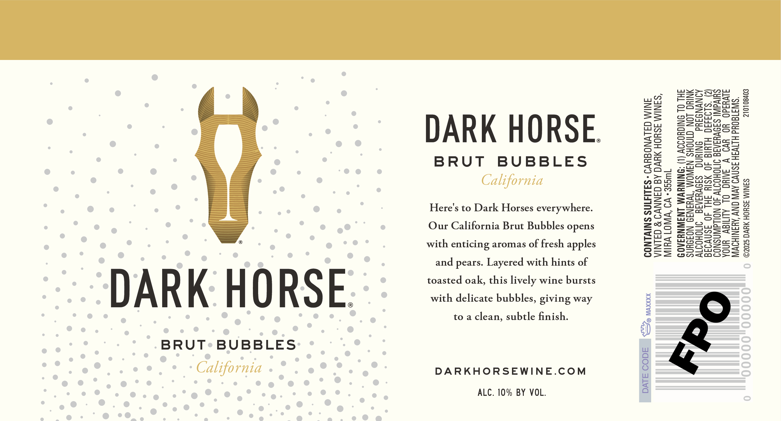 TABC label artwork for Dark Horse Brut California