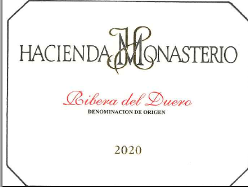 TABC label artwork for HACIENDA MONASTERIO 2020 RIBERA DEL DUERO