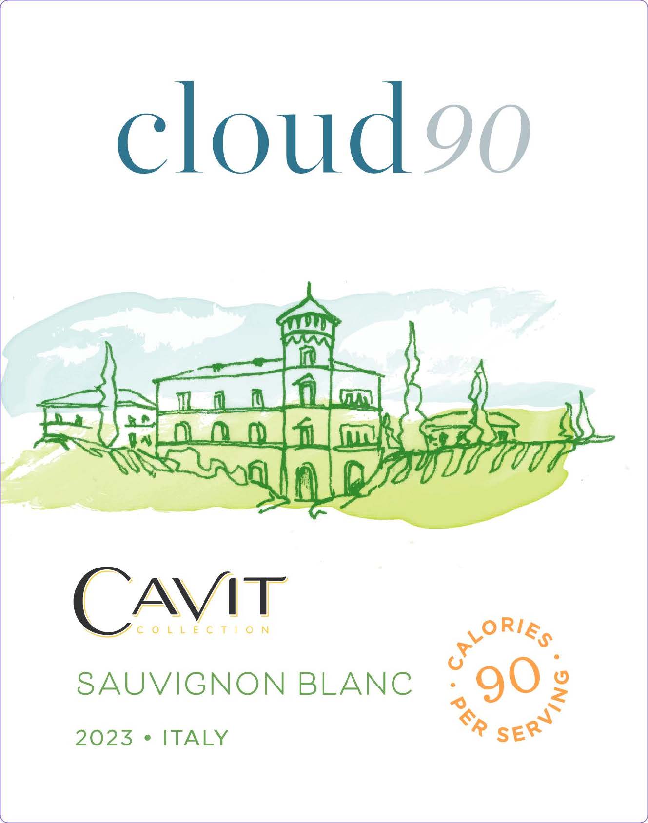 TABC label artwork for CAVIT CLOUD 90 SAUVIGNON BLANC