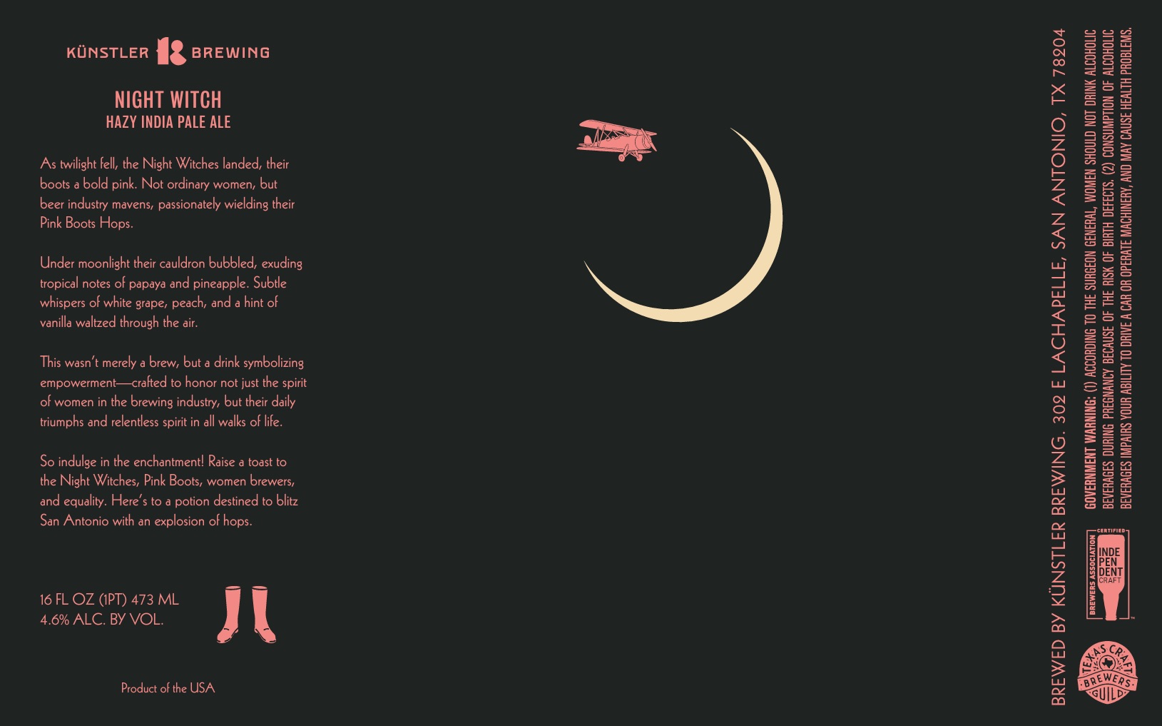 TABC label artwork for Night Witch