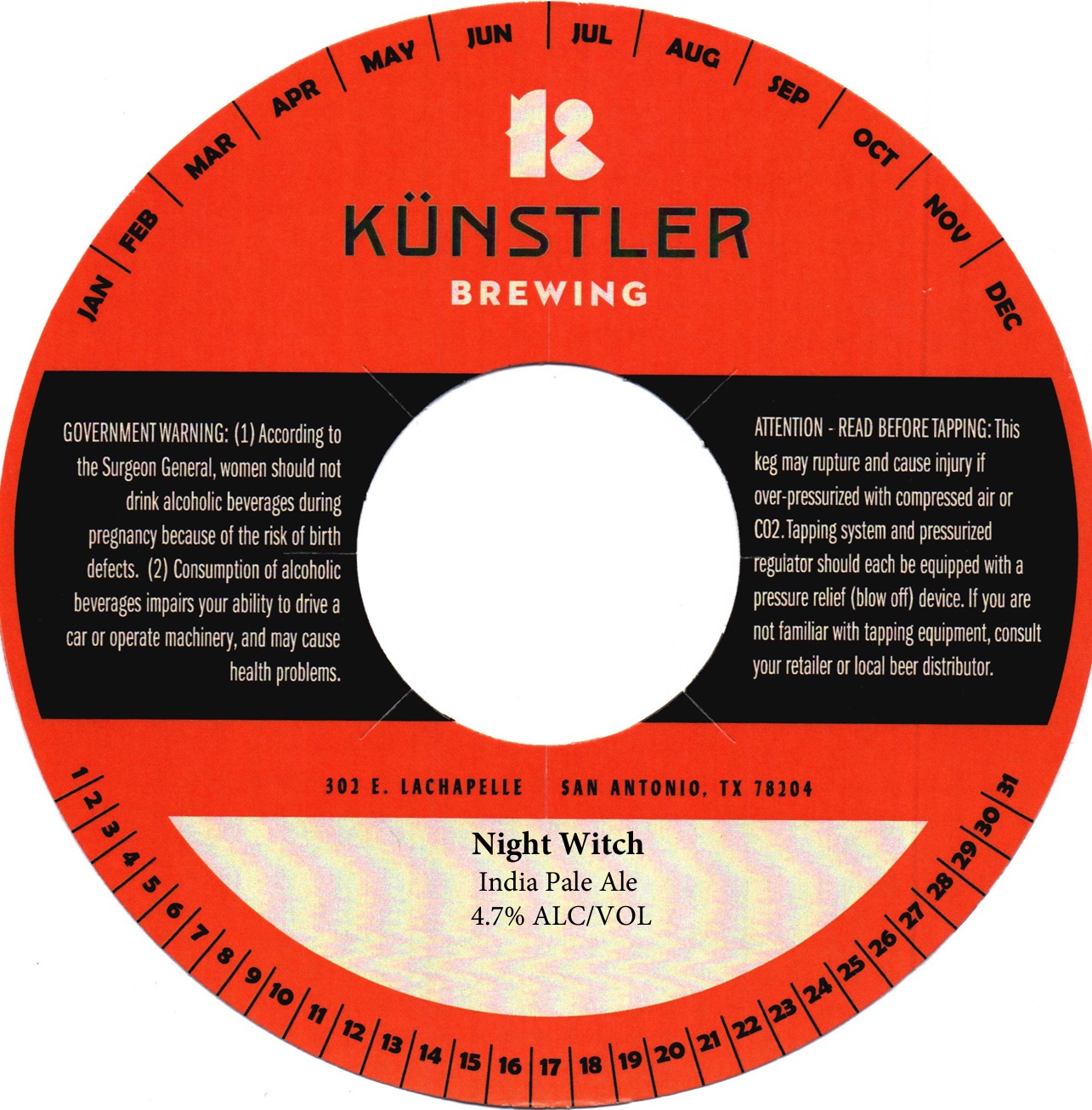 TABC label artwork for Night Witch