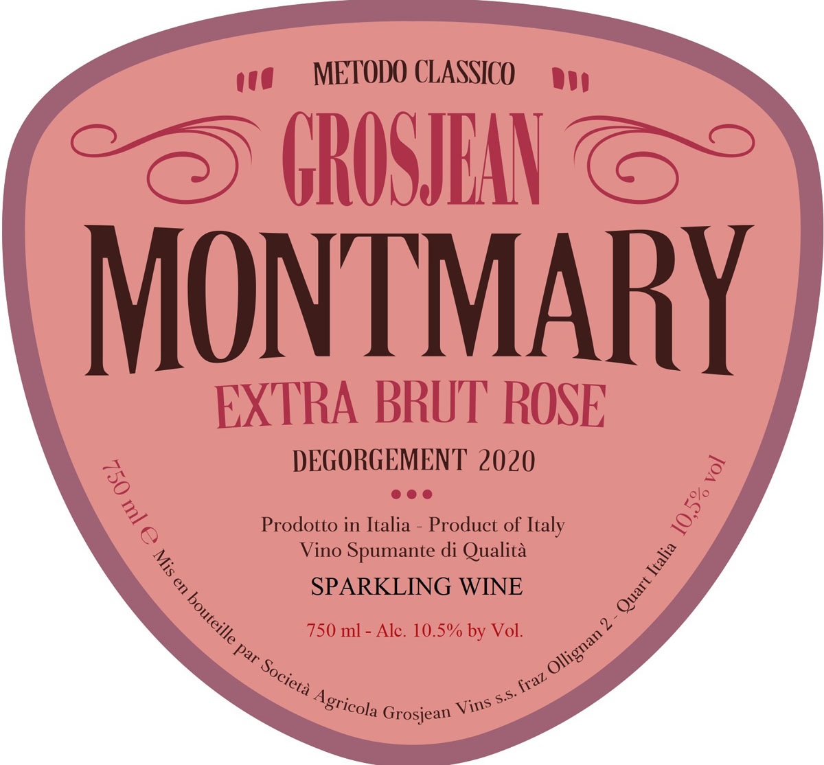 TABC label artwork for Grosjean Montmary Metodo Classico Extra Brut Rose