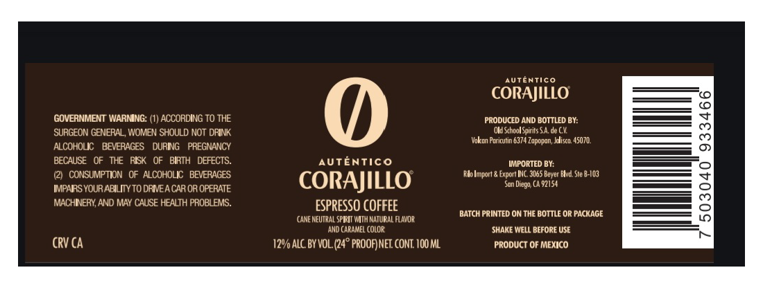 TABC label artwork for AUTENTICO CORAJILLO ESPRESSO COFFEE