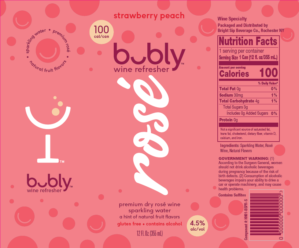 TABC label artwork for Bubly Wine Refresher Strawberry Peach