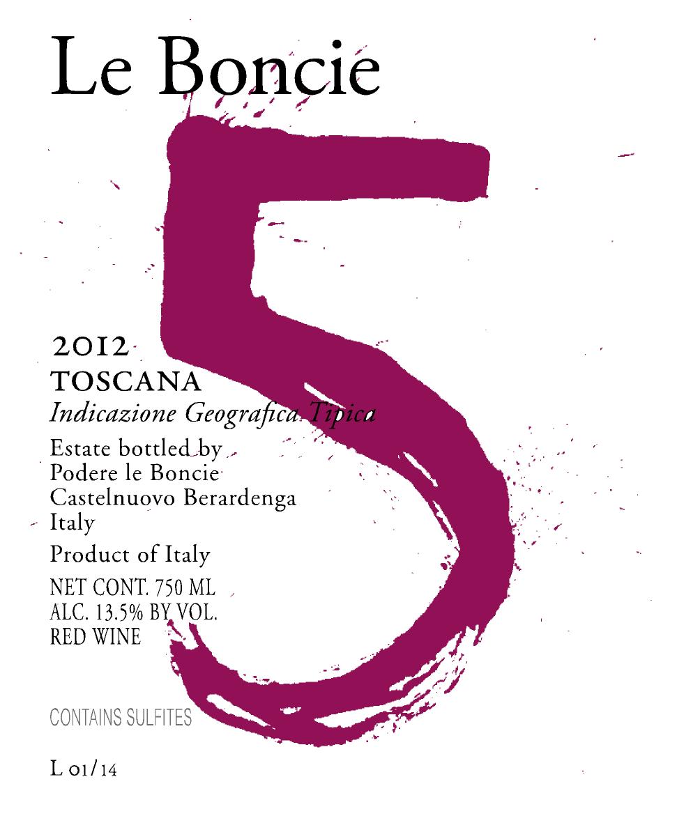 TABC label artwork for Podere Le Boncie Cinque Toscana Rosso