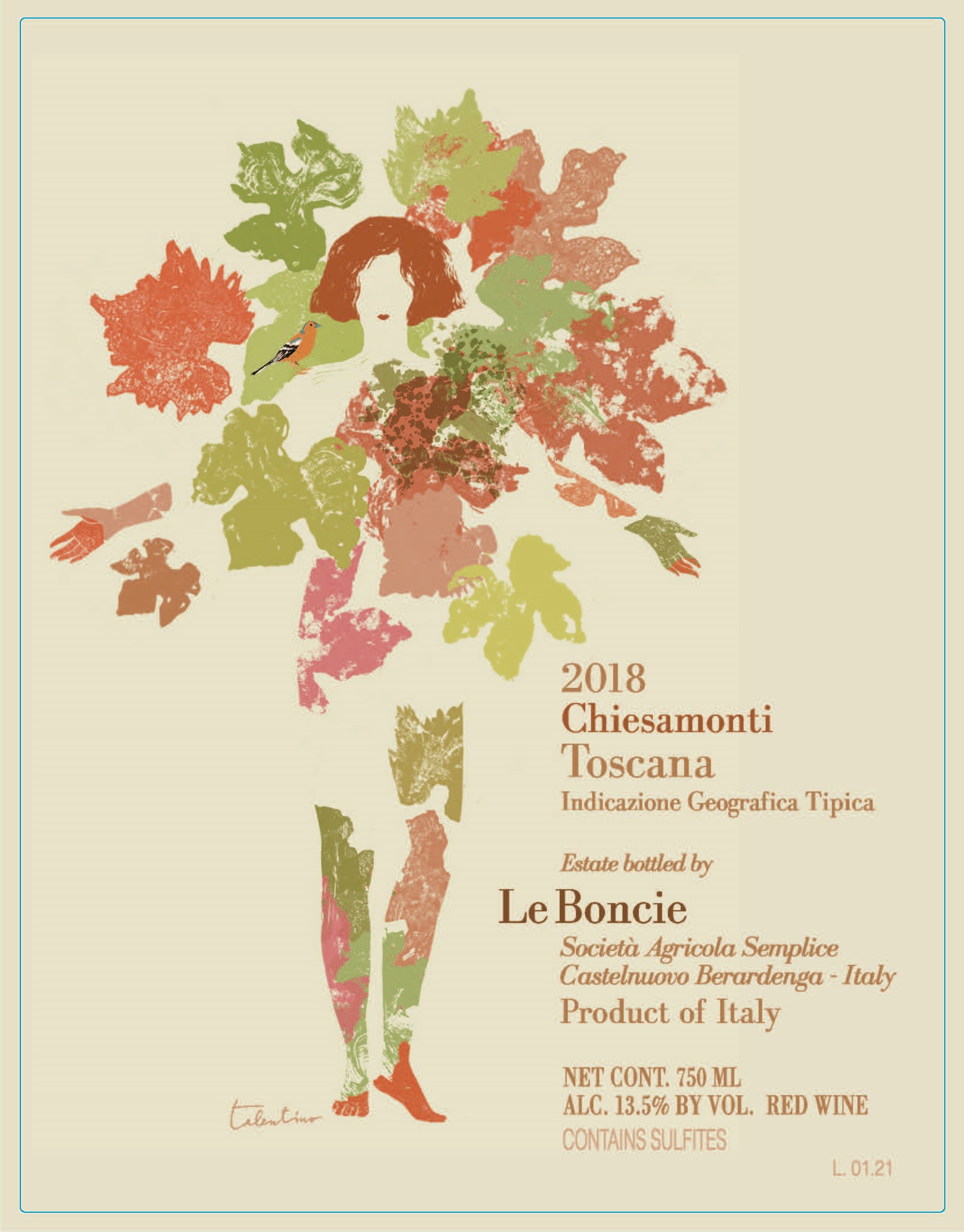 TABC label artwork for Le Boncie Chiesamonti Rosso di Toscana